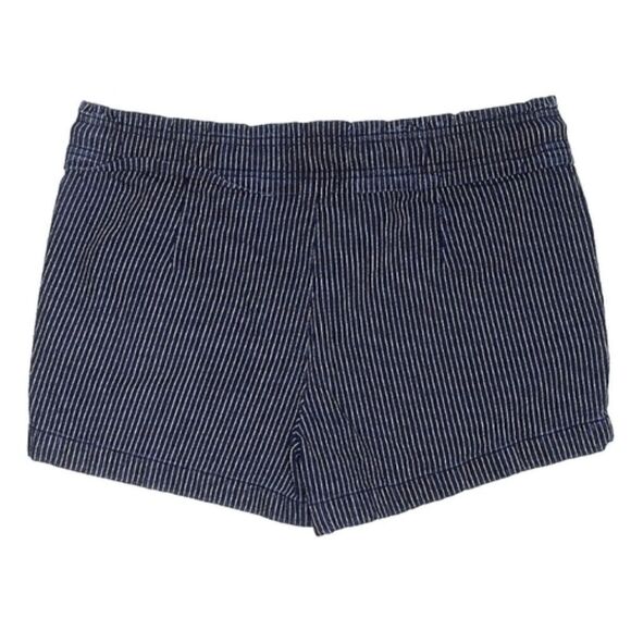 LOFT blue pinstripe shorts with drawstring and pockets - Picture 3 of 10
